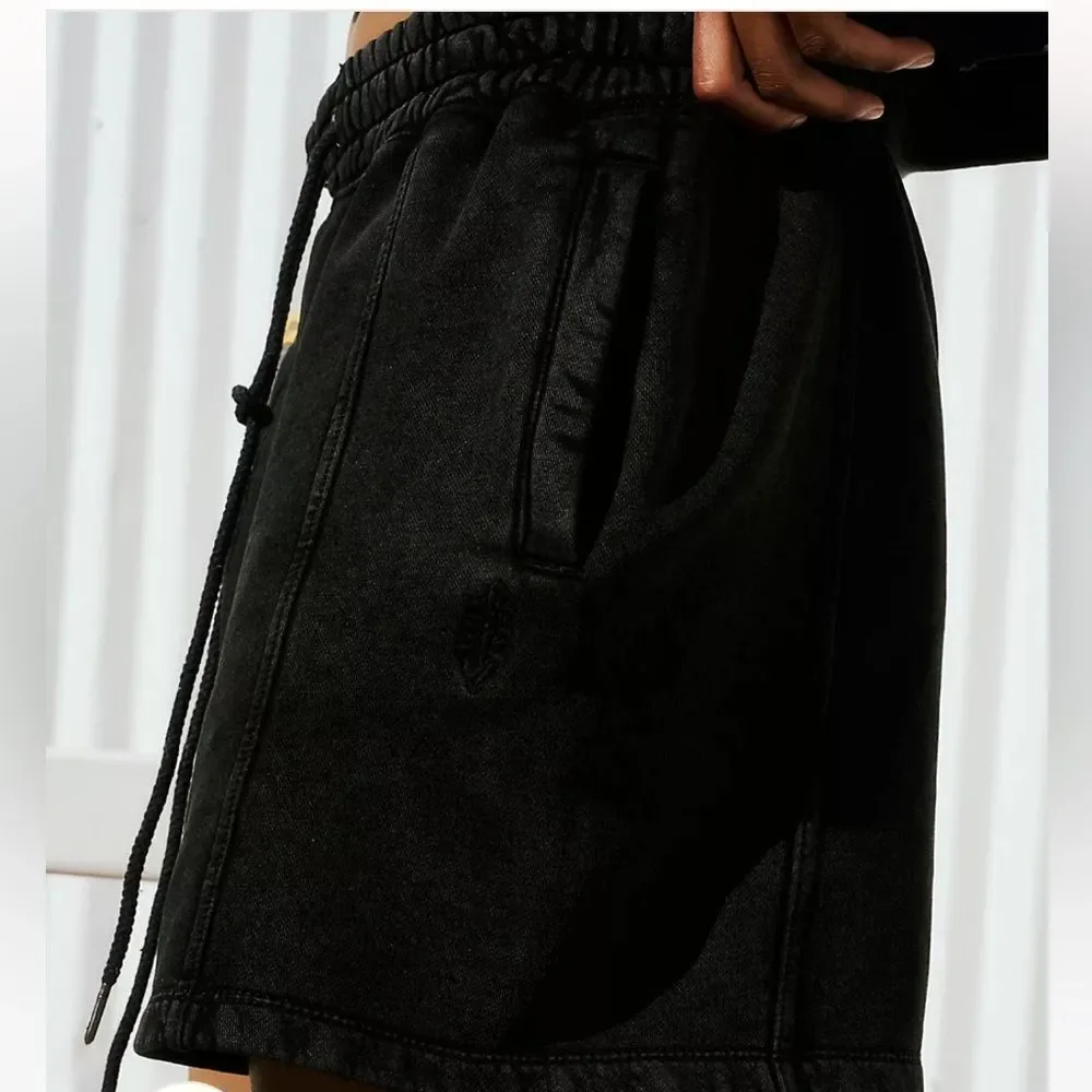 Free People Black Sprint To The Finish Shorts XS
